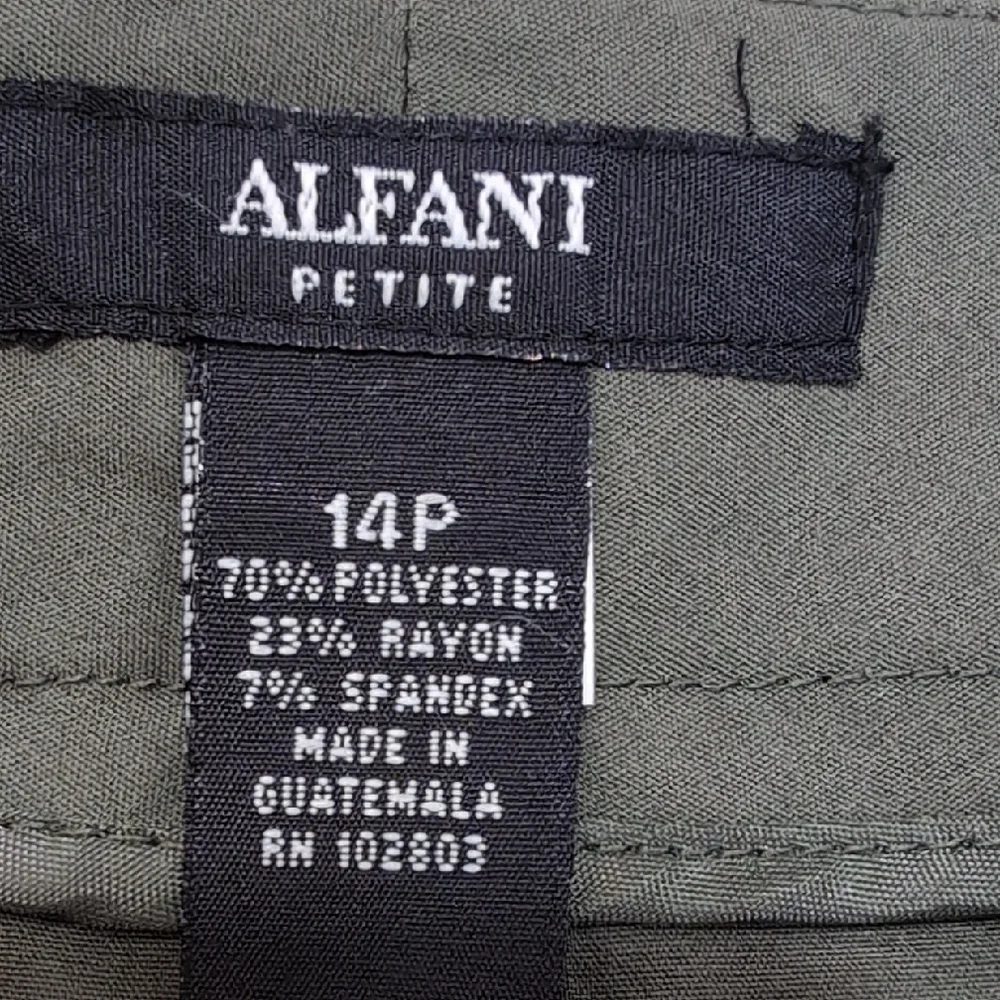 Alfani | Olive Green Stretch Comfy Trousers Comfy Office Size 14P - Picture 8 of 11